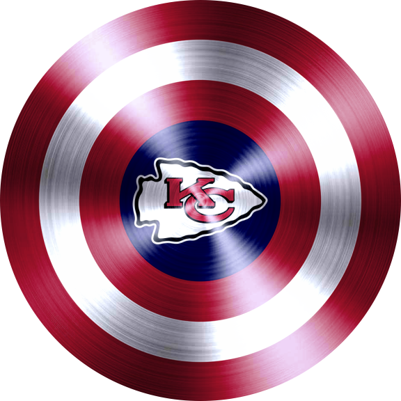 Captain American Shield With Kansas City Chiefs Logo vinyl decal